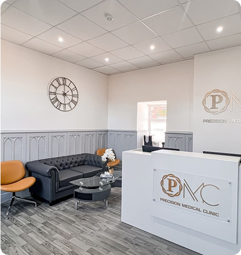 Precision clinic reception in Macclesfield